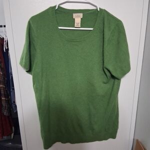 Pre Loved Excellent Rustic Green L.L. Bean Women's 100% Cashmere Size XL